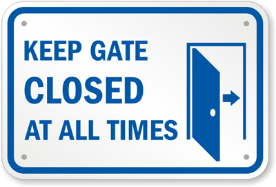 Keep Gate Closed At All Times Pool Safety Sign, SKU: K-7727