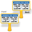 Swimming Pool Hours Custom ConeBoss Swimming Pool Sign